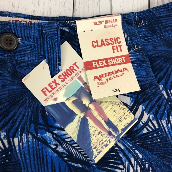 NEW Arizona Mens Blue Print Shorts Sz 31 - Picture 5 of 6